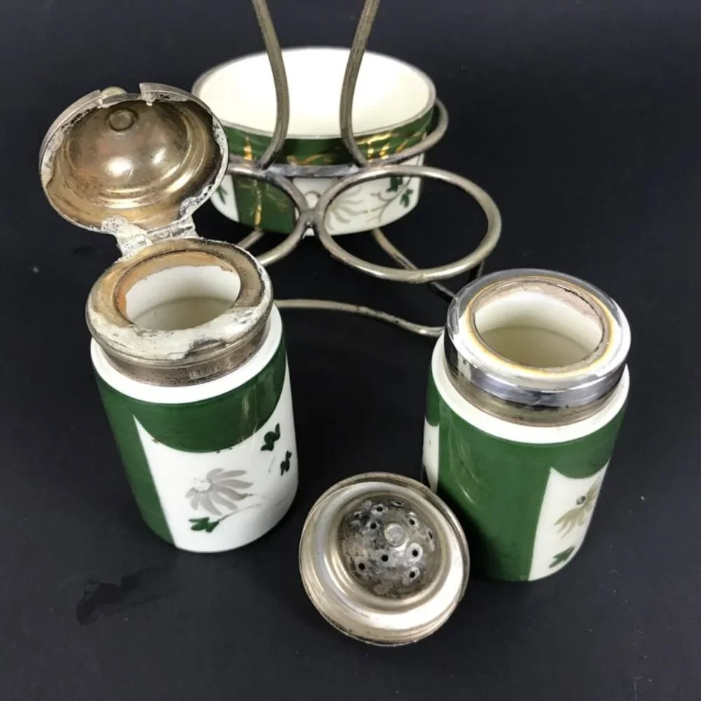 Antique Victorian Imari Japanese Cruet Condiment set